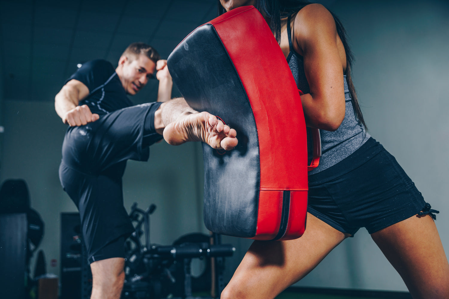 Boxing gym workout man and woman