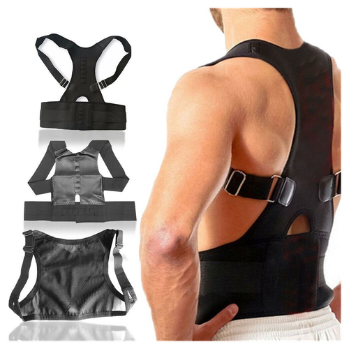 Posture corrector belt for back pain relief, improving spine position and posture alignment for better comfort.