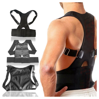 Posture corrector belt for back pain relief, improving spine position and posture alignment for better comfort.